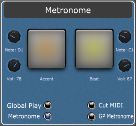 Custom Metronome with Visual Feedback using the System Actions plugin in Gig Performer