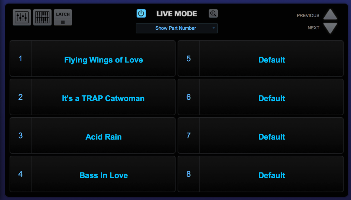 Spectrasonics Omnisphere Live Mode, select patches Spectrasonics Omnisphere Live Mode, select patches