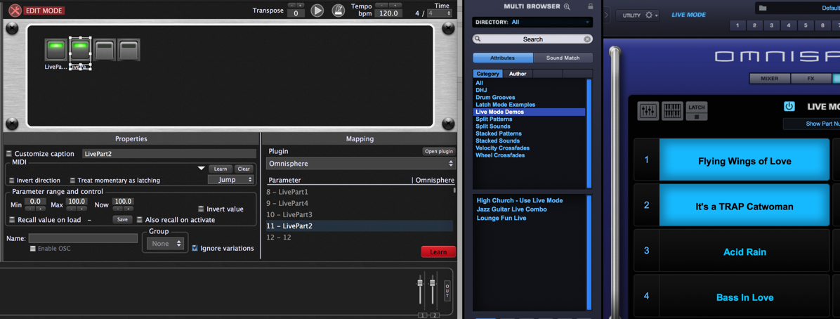 Host automation value for next slot Gig Performer, Omnisphere plugin, host automation value for next slot