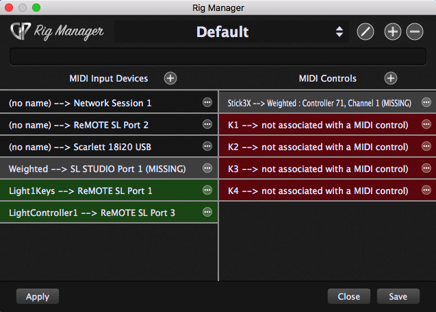 Rig Manager in Gig Performer, creating aliases.