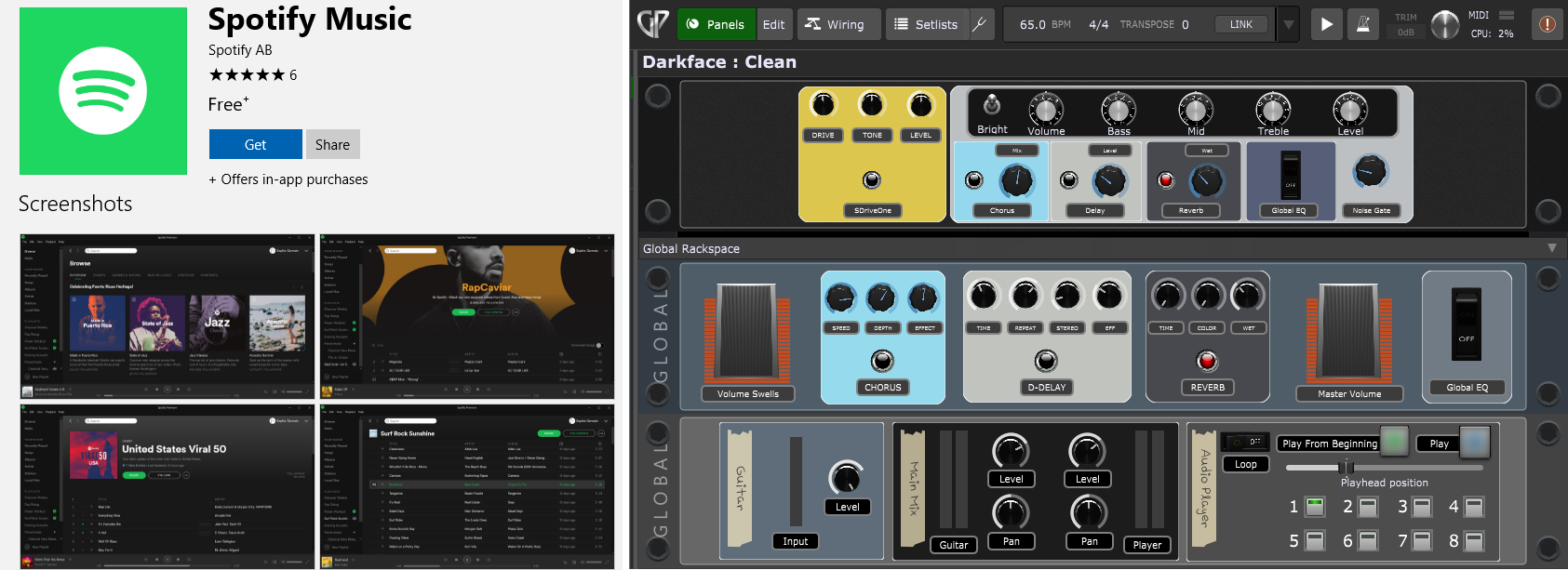 Spotify and Gig Performer Spotify and Gig Performer, usage at the same time