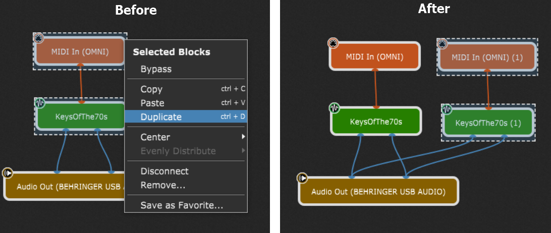 Duplicate VST plugin blocks in Gig Performer